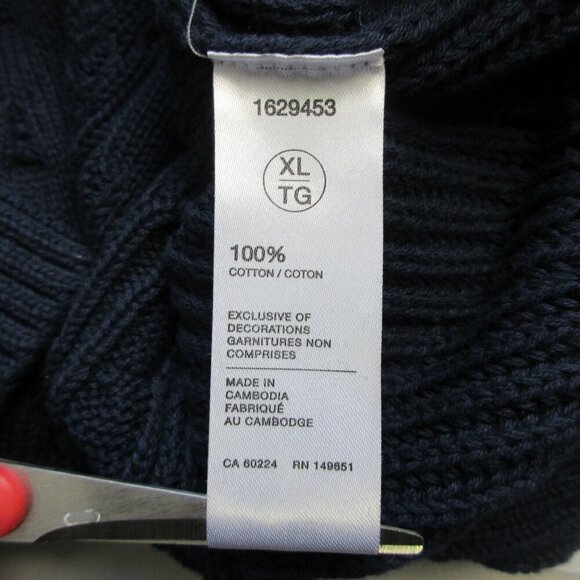 Buffalo David Bitton Mens Cable Knit Sweater XL Blue 100% Cotton Classic Vtg 662 - Picture 5 of 10